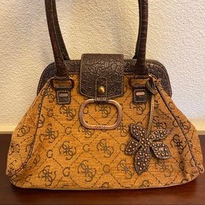 Guess Vintage Chenille Hobo Bag in Butterscotch